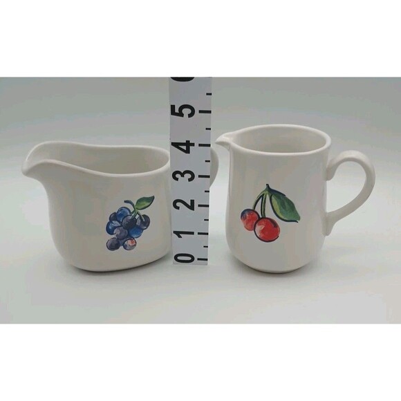 Corelle Fruit Basket Coordinates Gravy Boat Creamer Tile Trivet Cherries Grapes - Picture 3 of 5